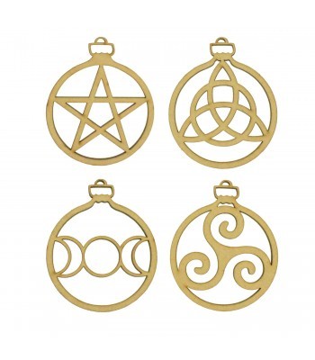 Laser Cut Pack of 4 Themed Baubles - Pagan